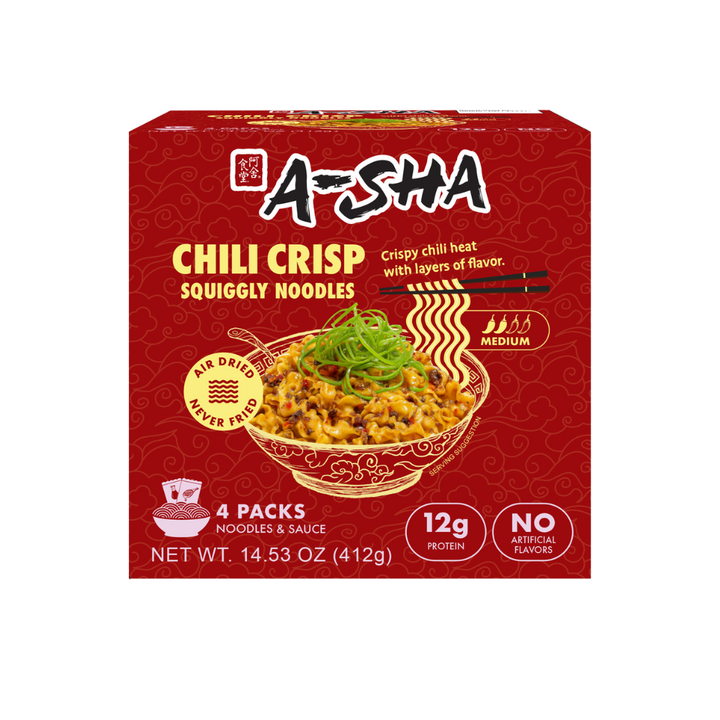 Chili Crisp Squiggly Noodle (4-Pack) - Quick Comfort with Big Flavor E3