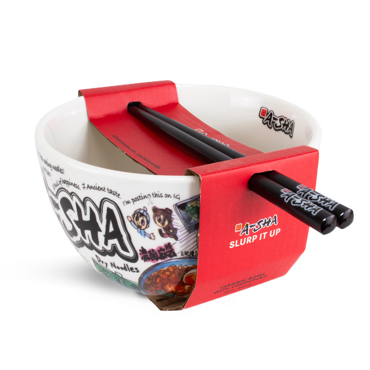 Ceramic Ramen Bowl with Chopsticks - Easy Noodle Night Favorite X6